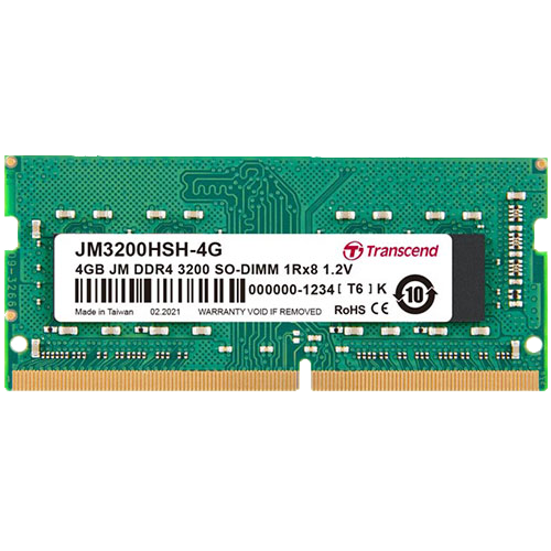 Transcend 4GB (4GB x 1) DDR4 3200MHz SO-DIMM Laptop Memory Module