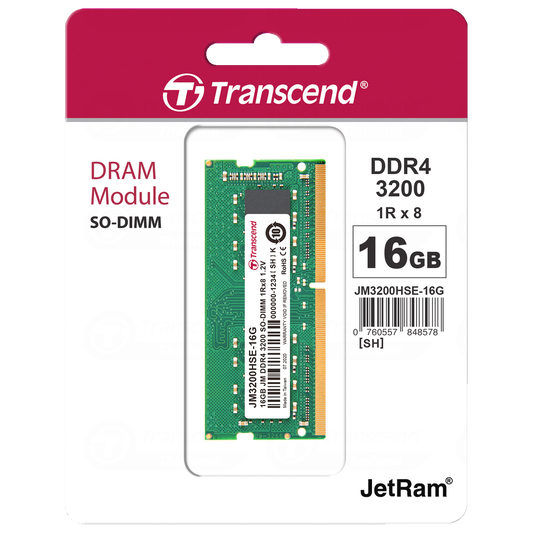 Transcend 16GB (16GB x 1) DDR4 3200MHz SO-DIMM Laptop Memory Module