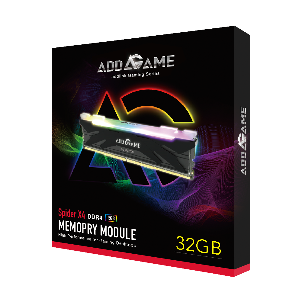addlink addGame Spider X4 16GB (8GB x 2) DDR4 3200MHz C16 RGB Desktop Memory Kit
